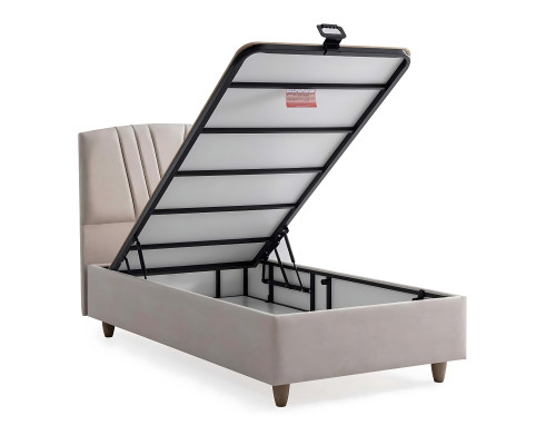 Cama de tecido marrom elegante