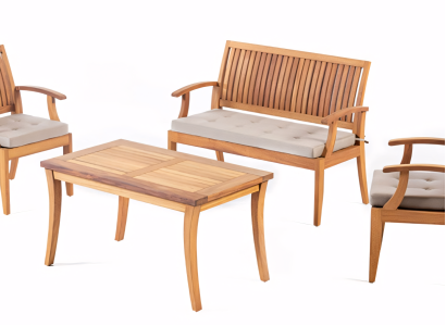 Conjunto de móveis de jardim elegante e confortável para o seu terraço