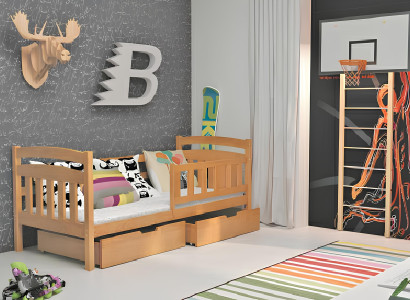 Cama infantil Barnes com colchão e gaveta KACPER 1