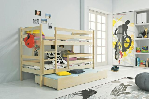 Cama de casal, cama alta, cama de casal, camas de madeira maciça