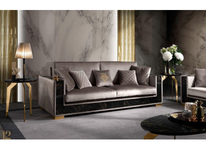 Luxus Sofa 3 Sitzer Modern Design Polster Textil Sofas Sitz Italienische Möbel