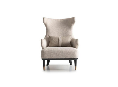 Luxuriöse Modern Ohrensessel Sessel Einsitzer Luxus Beige Stoff Modern Wohnzimmer