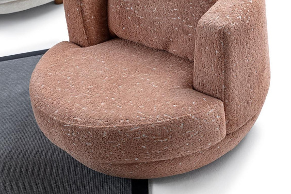  Einsitzer Modern Sessel Orange Wohnzimmer Dekorative Designer Luxus Textil