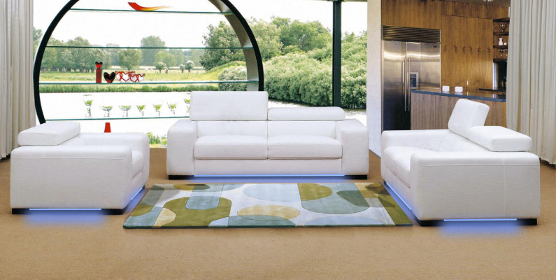Sofagarnitur Design Couch 3+2 Set Polster Leder Dekorative Sofa Wohnzimmer