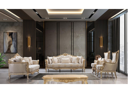 Chesterfield Barock Couch Klassische Wohnzimmer Möbel Komplett Set 5tlg