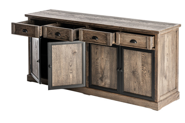 Designer Kommode Anrichte Side Low Board Schrank Wohn Zimmer Regal Holz Luxus