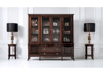 Wandschrank Edle Anrichte Holz Barock Stil Hochglanz Buffet Vitrine Schrank