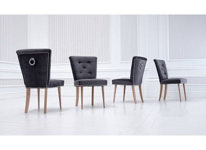 Stuhl Chesterfield Set Gruppe Lehnstuhl 4x Stühle Garnitur Sitz Polster
