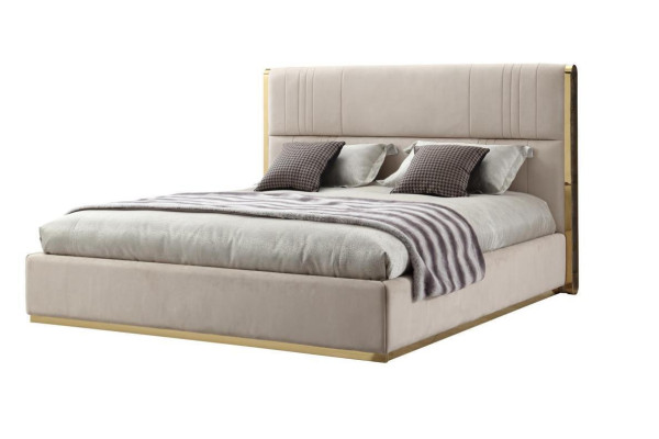 Bett Möbel Beige Schlafzimmer Möbel Design Betten Luxus Möbel Modern Holz Neu