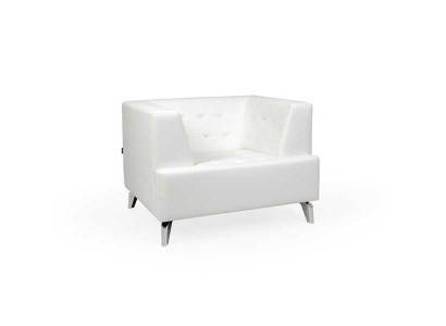 Weißer Sessel Fernsehsessel Lounge Einsitzer Wohnzimmer Club Relaxsessel