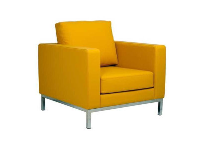 Gelber Sessel Moderner Arbeitszimmer Relaxsessel Kunstleder Einsitzer