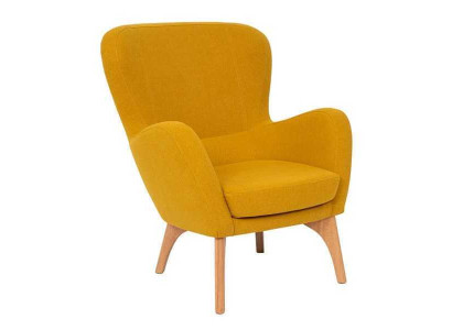 Gelber Designer Sessel Polster Wohnzimmer Loungesessel Edler Einsitzer
