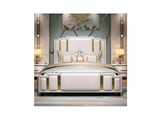 Luxus Schlafzimmer Set Design Bett 2x Nachttisch Holz Komplett 3 tlg