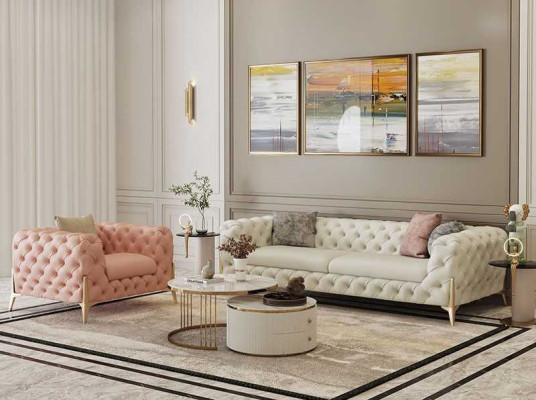Sofagarnitur 3+1 Sitzer Set Design Sofas Polster Leder Relax Moderne Möbel