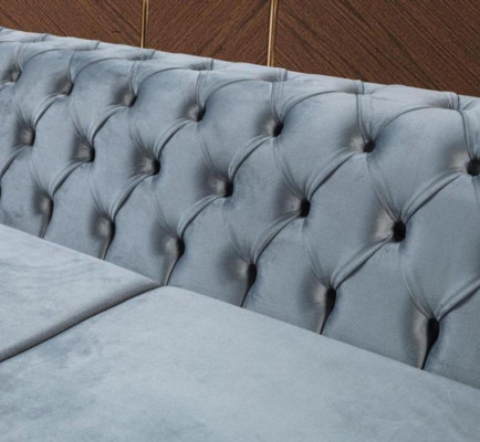 Moderner Dreisitzer Chesterfield Möbel Edelstahl Polyester Wohnzimmermöbel