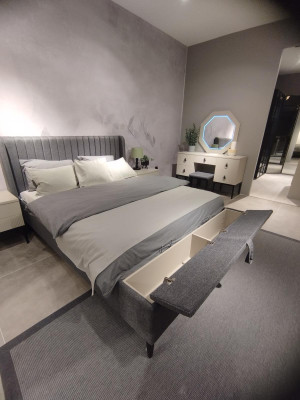 Luxuriöses Schlafzimmer Set Designer Doppelbett Elegant 2x Nachttische