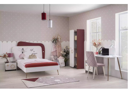 Moderne Kinderzimmer Garnitur Holz Möbel Kinderbett Schreibtisch Regal