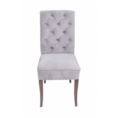 Exklusiver Grauer Chesterfield Stuhl Luxuriöser Einsitzer Designer Esszimmer Stühle