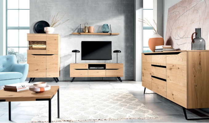 Modern Glas Vitrine Kommodenschrank Holz Designer Schrank Vitrinen Regal neu