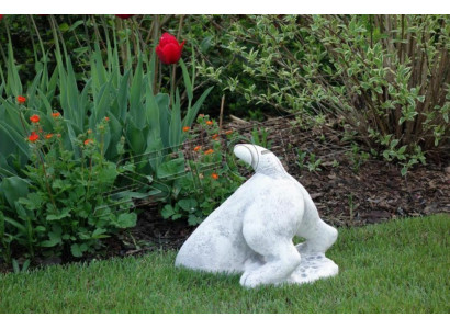 Garten Dekoration Hund Terrasse Stein Weiß Figuren Dekorative Statue Figur