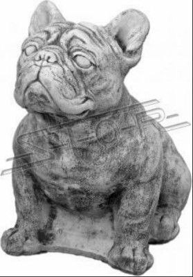 Garten Dekoration Hund Terrasse Weiß Stein Figur Figuren Dekorative Statue