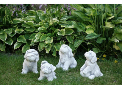 Garten Weiß Dekoration Hund Terrasse Stein Figur Figuren Dekorative Statue