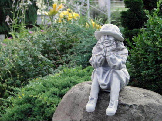 Junge Sitzende Figur Statue Figuren Skulptur Statuen Garten Dekoration