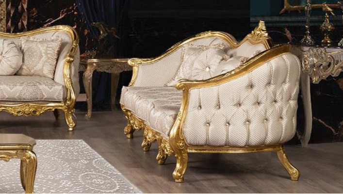Barock Sofagarnitur 3+1+1 Sitzer Chesterfield Sofa Sofas Sessel Sitz Garnitur