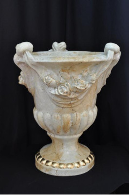 Design Blumen Topf Dekoration XXL Vase Vasen Handarbeit Deko Kelch Pokal 0857