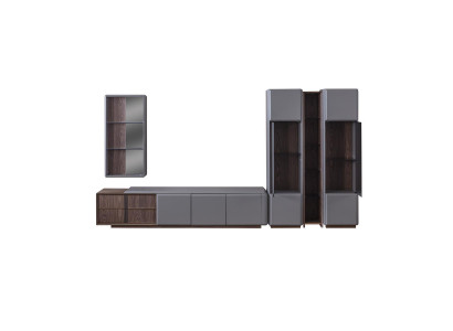 Exklusive Wohnzimmer Set TV-Schrank 2x Vitrine Wandregal Regale 4tlg.