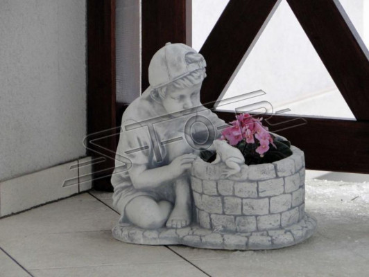 Blumenkübel Natur Pflanz Kübel Dekoration Garten Figur Vasen Blumentöpfe