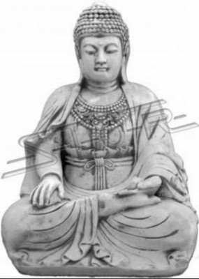 Buddha Skulptur in Steinoptik. Figur Große Skulptur für Garten Dekorative