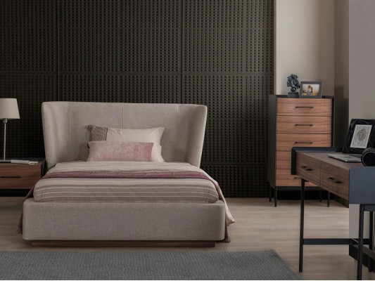 Modern Komplett Bett Luxus Nachttisch Schlafzimmer Set 2tlg Holz Möbel