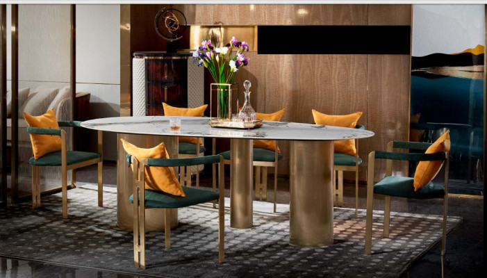 Esstisch Gruppe Essgarnitur Tisch 4x Lehn Stühle Möbel Esszimmer Tische