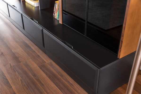 Wohnwand tv Möbel Schrankwände Wohnzimmer Vitrine Modern Holz Braun