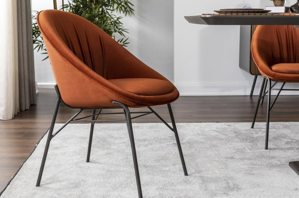 Essecke Essgruppe Esszimmer Esstisch Stühle Bank 8tlg Braun Orange