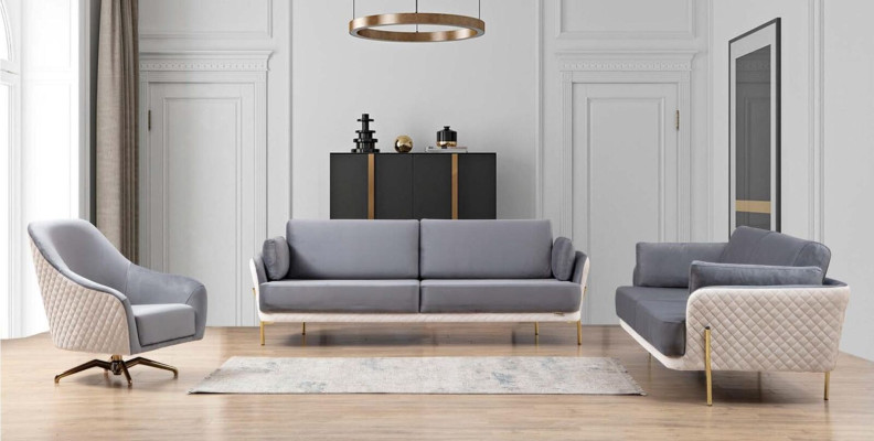 Design Sessel Polster Textil Modern Wohnzimmer Luxus Holz Möbel Drehstuhl Neu