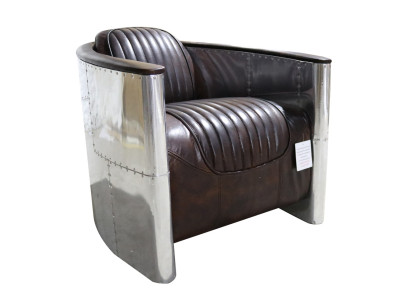 Sessel Design Echtleder Vintage Luxus Möbel Polster Aviator Flugzeug