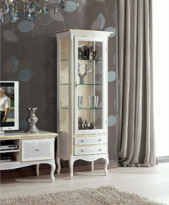 Wohnzimmer rtv Vitrine tv Sideboard Schrank Tisch Vitrinen Holz Möbel Set 3tlg