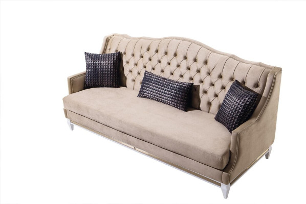 Moderne Wohnzimmer Sofagarnitur Polster Dreisitzer Designer Sessel 3tlg