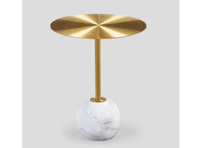 Kleiner Runder Beistelltisch Mit Ablage Goldplatte Designer Wohnzimmer