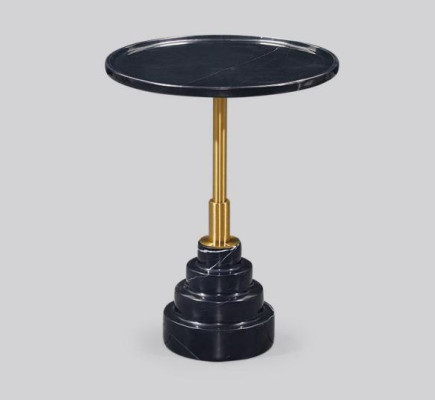Modern Schwarz Couchtisch Luxus Marmor Tisch Beistell Tische Wohnzimmer Rund