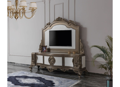 Wohnzimmer RTV Ständer TV Sideboard Lowboard Holz Braun Tisch Luxus Wohnzimmer RTV Ständer TV Sideboard Lowboard Holz Braun Tisch Luxus