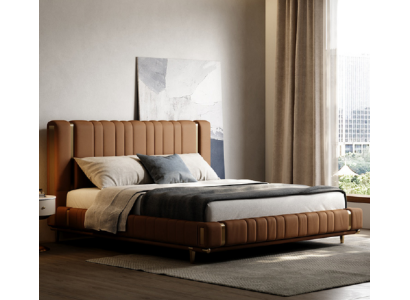 Braunes Doppelbett Luxus Schlafzimmer Bett Moderne Betten Holzgestell