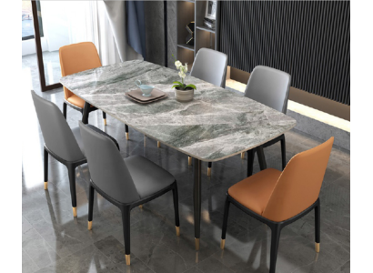 Luxuriöser Esstisch 6x Designer Kunstleder Stühle Stilvolle Essgruppe