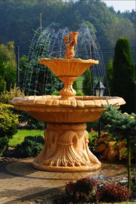 Springbrunnen Garten Teich Brunnen 190 cm  Steinbrunnen Gartenbrunnen Fontaine Neu