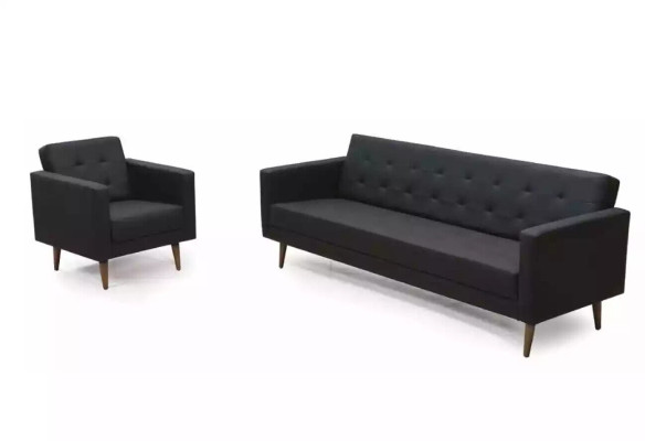 Büro Sessel Stil Modern Textil Möbel Schwarz Sessel Polster Stoff Neu