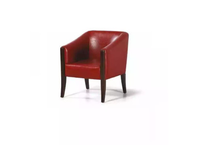 Roter Sessel Textil Möbel Stil Modern Büromöbel Arbeitszimmer Design Holz
