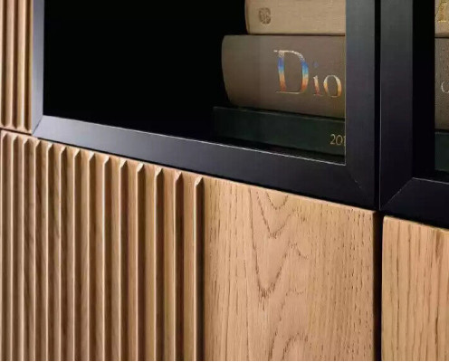 Vitrine Möbel Wohnzimmer Schrank beige Glasvitrine Schränke Neu