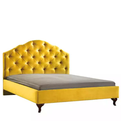 Chesterfield gelbes Bett für das Schlafzimmer Betten Doppel helle Luxus
